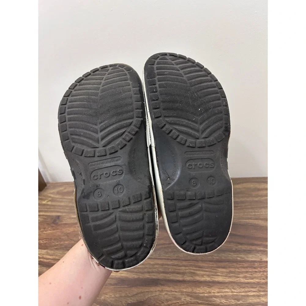 Crocs NASCAR Classic Clogs Black White Racing Mens 8 Womens 10 Checkerboard